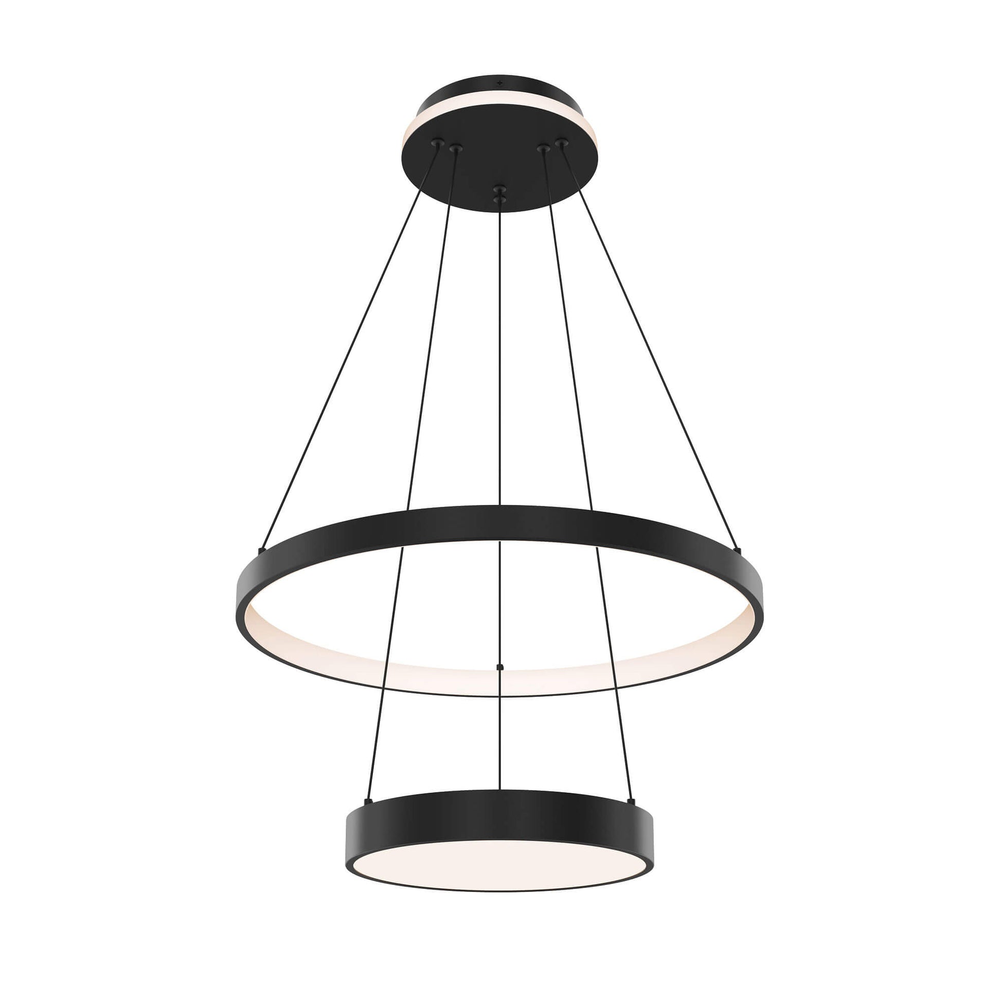Drop Two-tier 20-inch pendant, two-zone lighting with a lit canopy