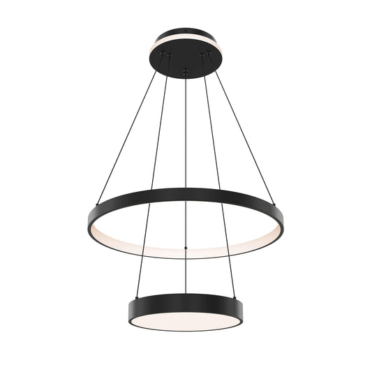 Drop Two-tier 20-inch pendant, two-zone lighting with a lit canopy