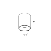 Focus 6in cylinder flushmount universal 120V-347V, 0-10V dimming