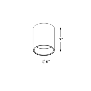 Focus 6in cylinder flushmount universal 120V-347V, 0-10V dimming