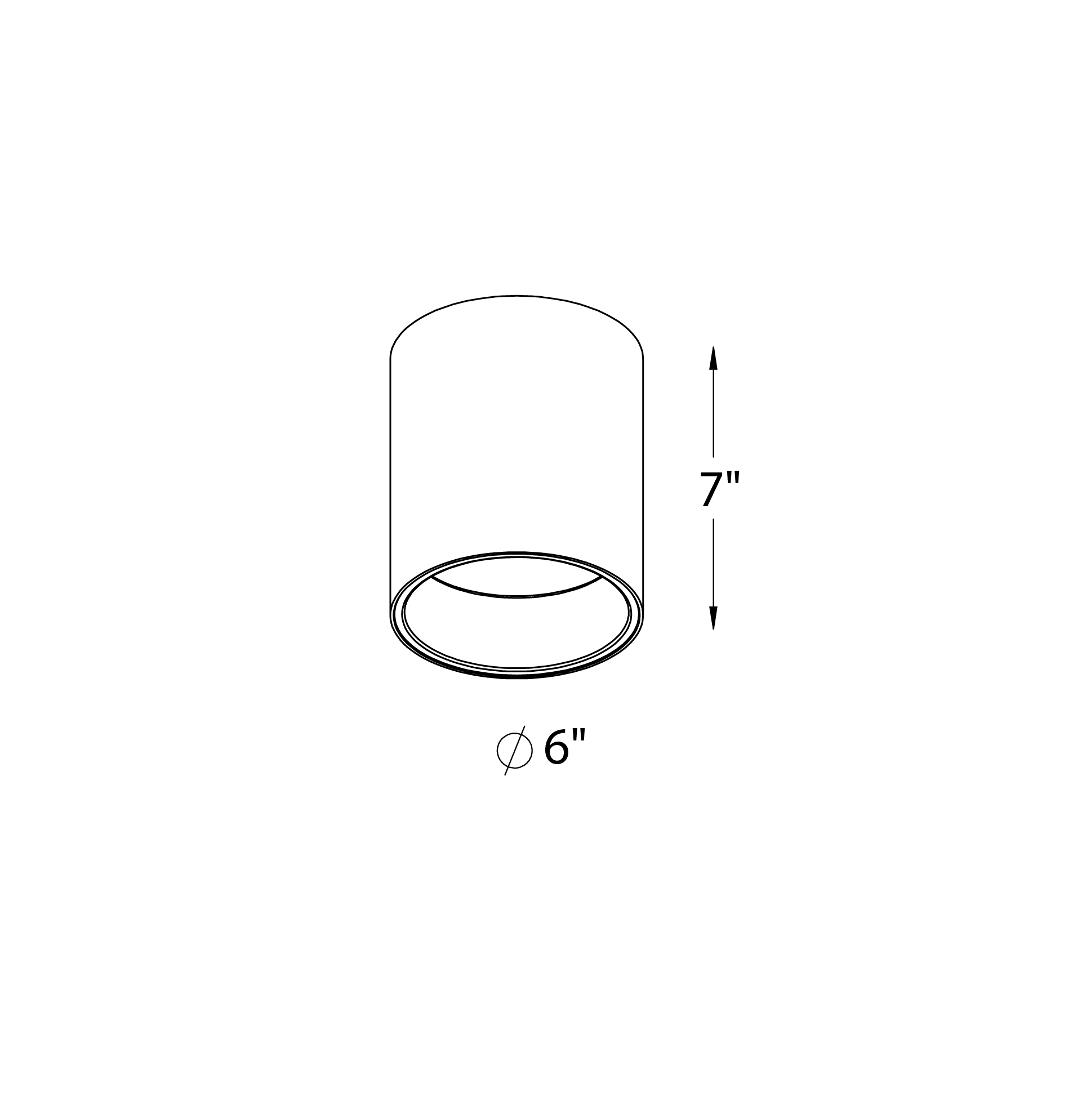 Focus 6in cylinder flushmount universal 120V-347V, 0-10V dimming