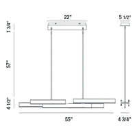 Cameno 55" Integrated LED Linear Chandelier