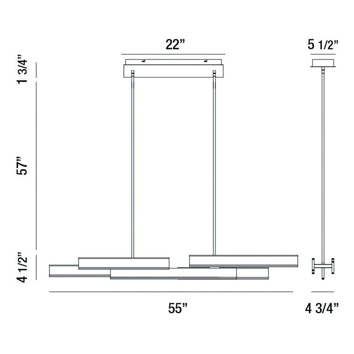 Cameno 55" Integrated LED Linear Chandelier