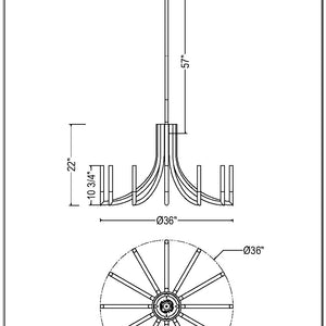 Olette 12-Light 36" Integrated LED Chandelier