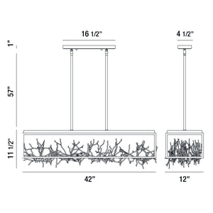 Aerie 8-Light 42" Integrated LED Linear Chandelier