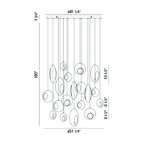 Arlington 19-Light 51" Integrated LED Multi Drop Chandelier