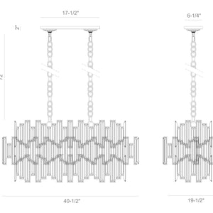 Vienna 16-Light 41" Linear Chandelier