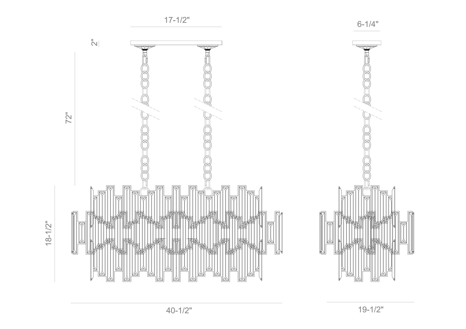 Vienna 16-Light 41" Linear Chandelier