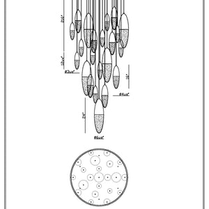 Ecrou 22-Light 40" Grand Chandelier