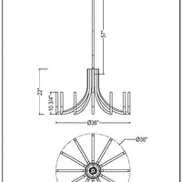 Olette 12-Light 36" Integrated LED Chandelier
