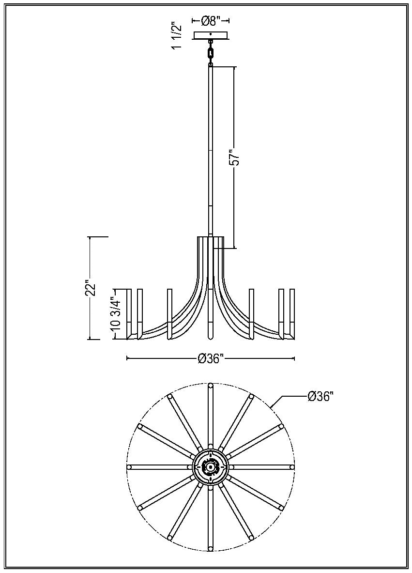 Olette 12-Light 36" Integrated LED Chandelier