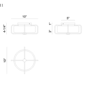 Florin 10" Integrated LED Outdoor Surface Mount
