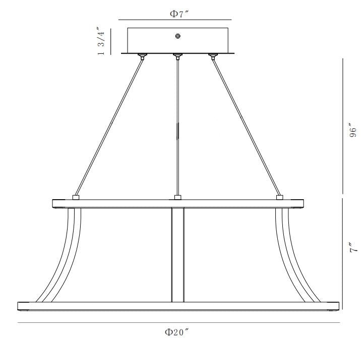 Cadoux 20" Integrated LED Pendant Chandelier