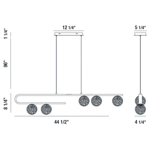 Phillimore 5-Light 45" Integrated LED Linear Chandelier