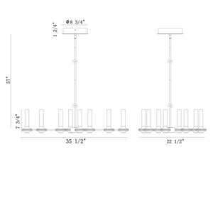 Torcia 8-Light 36" Integrated LED Linear Chandelier