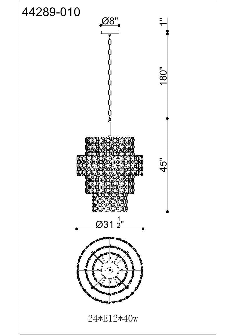 Perrene 24-Light 45" Chandelier