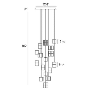 Ferro 16-Light 32" Integrated LED Multi Drop Chandelier