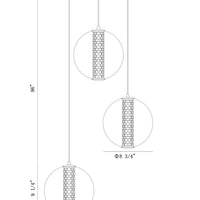 Atomo 3-Light 21" Integrated LED Multi Drop Chandelier
