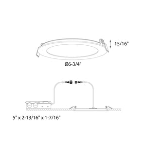 Excel 6 Inch Round CCT LED Recessed Panel Light