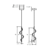 Spin 18in vertical swirl pendant, 5CCT