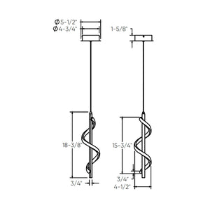 Spin 18in vertical swirl pendant, 5CCT