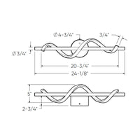 Spin 24in horizontal swirl pendant, 5CCT