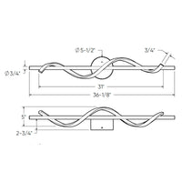 Spin 24in horizontal swirl pendant, 5CCT