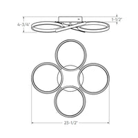 Hover 4-ring flush mount, 5CCT