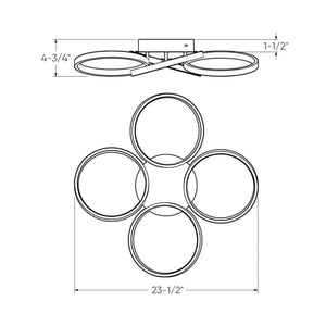 Hover 4-ring flush mount, 5CCT