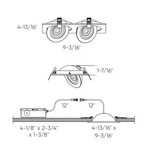 Pivot Double 4" Flat Recessed LED Gimbal 5CCT