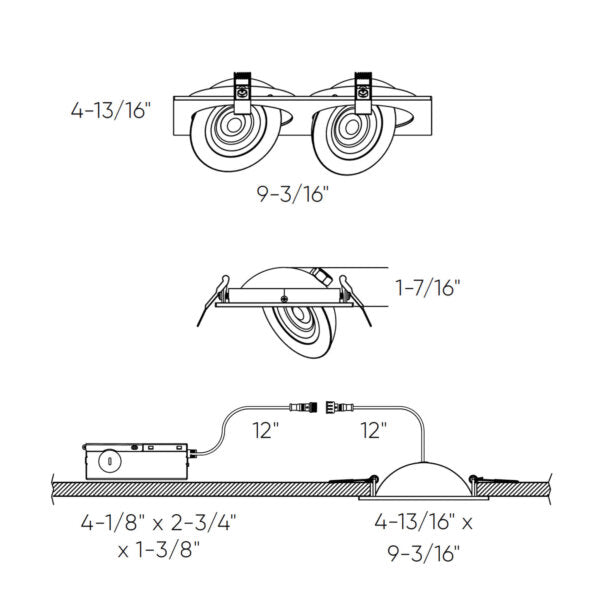 Pivot Double 4" Flat Recessed LED Gimbal 5CCT