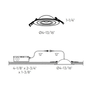 Pivot 4" Flat LED Recessed Gimbal 3K