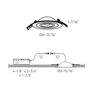 Pivot 6" Flat LED Recessed Gimbal 5CCT