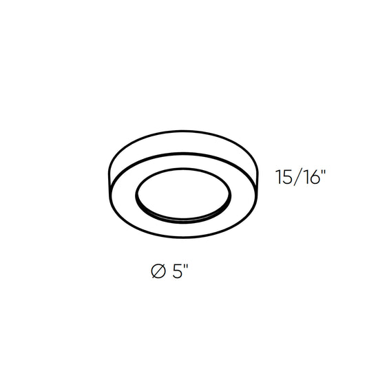Prime Plastic Flush Mount, 5CCT