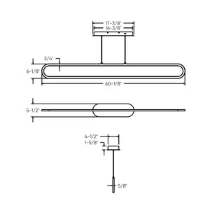 Atom Horizontal oblong pendant 5CCT