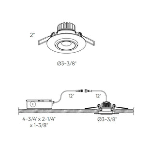 Scope 3 Inch Round Recessed LED Gimbal Light in 5CCT