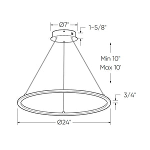 Circa 24in Circle pendant, 5CCT