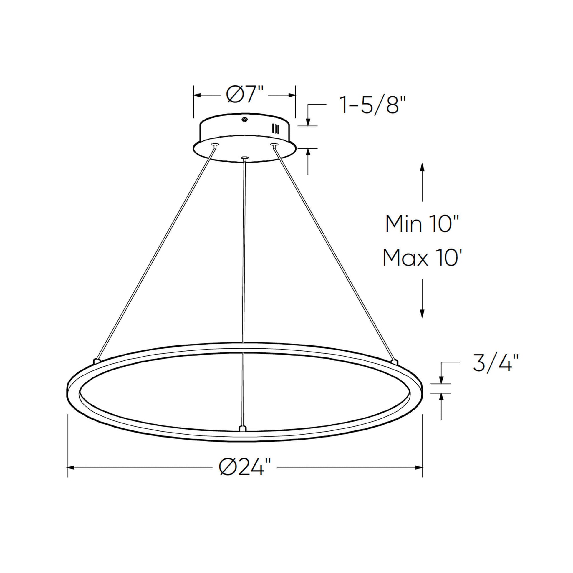 Circa 24in Circle pendant, 5CCT