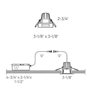RGR 2 Inch Square Indoor/Outdoor Regressed Down Light