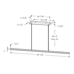 Current 60'' slim linear pendant, 5CCT