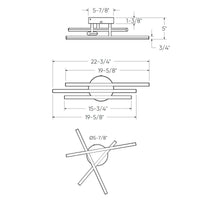 Asterisk Three branch Flush mount
