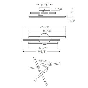 Asterisk Three branch Flush mount