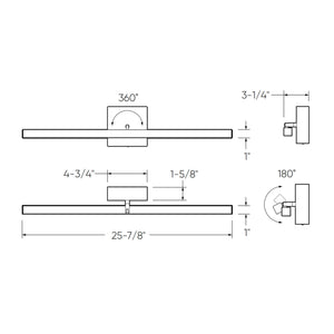 Portrait 24in Linear Swivel Vanity Sconce