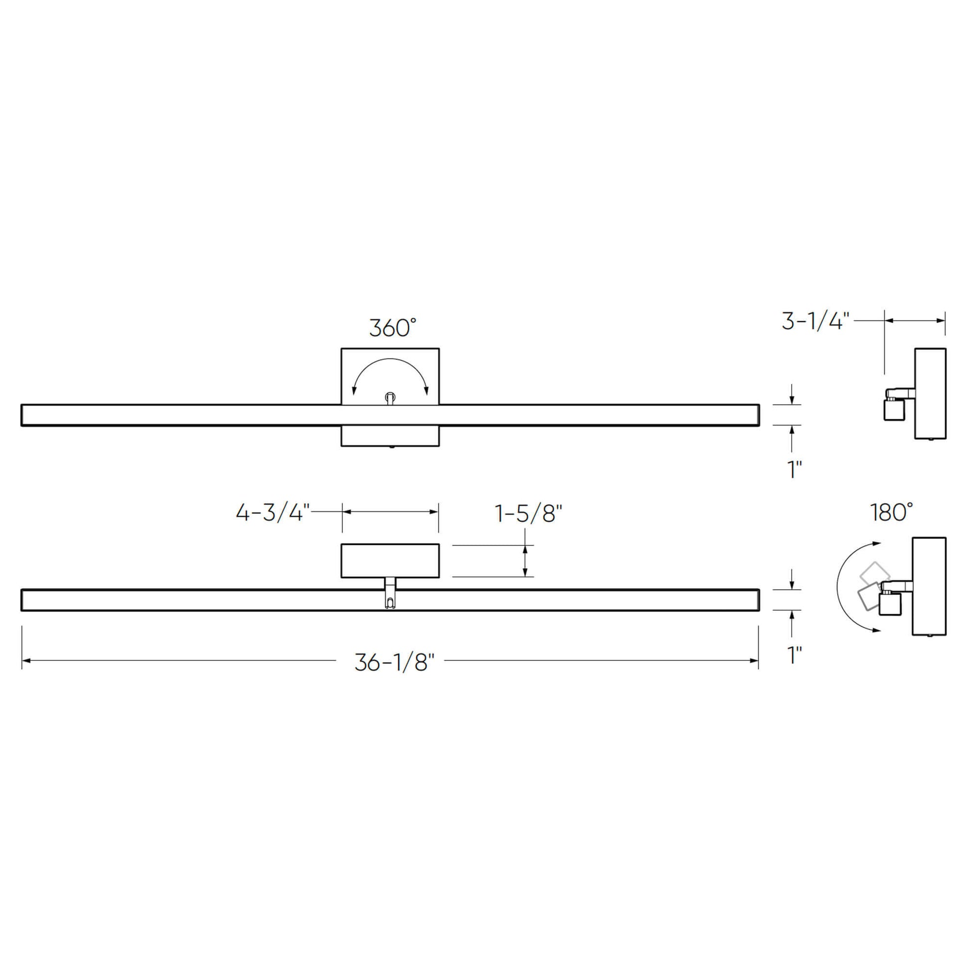 Portrait 36in Linear Swivel Vanity Sconce