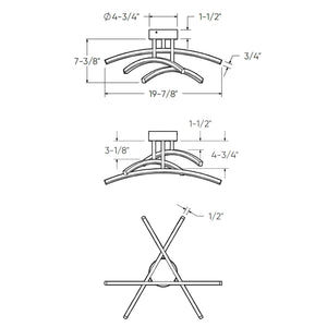 Sway 3 Curved Branch Flush Mount