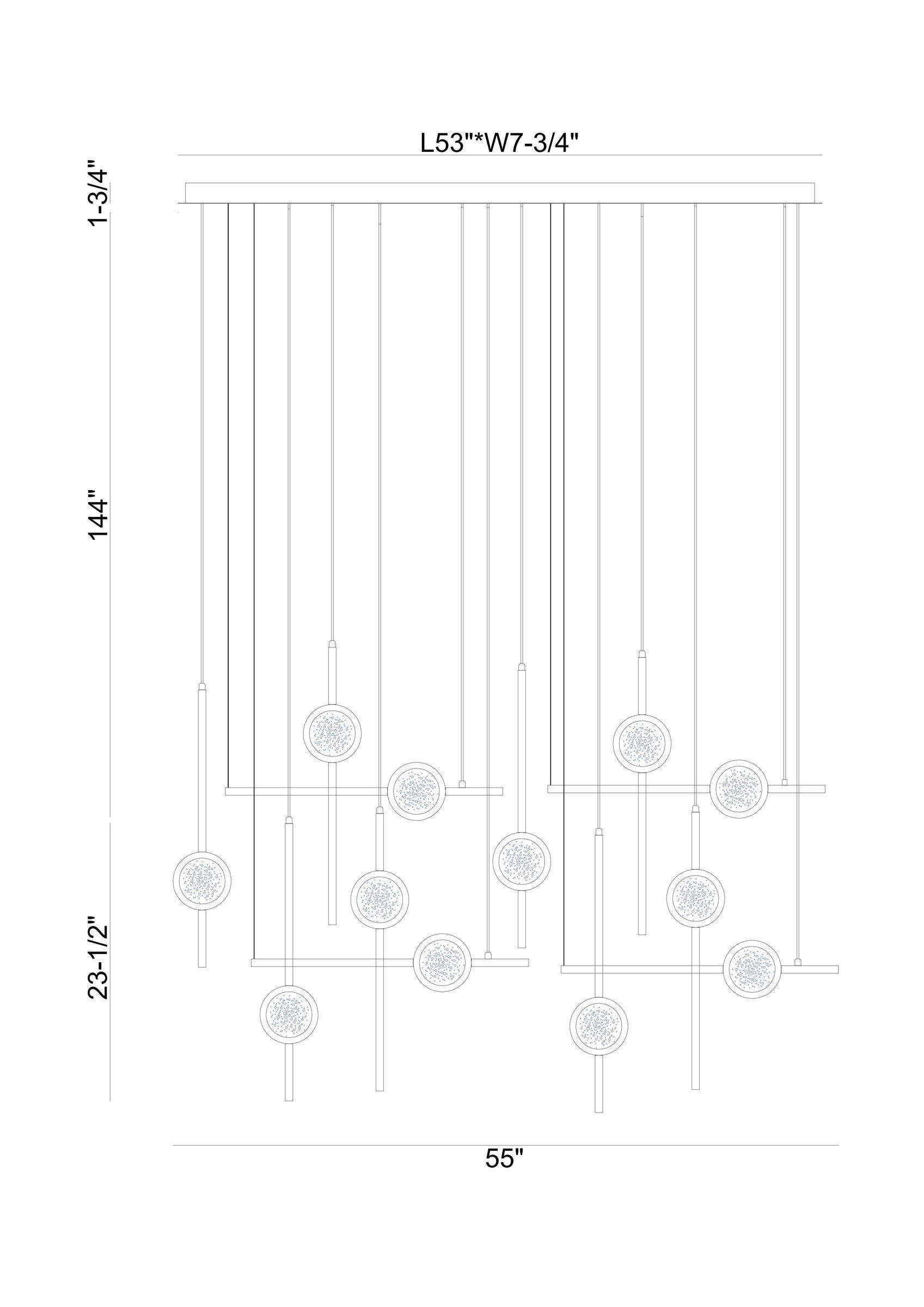 Barletta 12-Light 53" Integrated LED Grand Chandelier