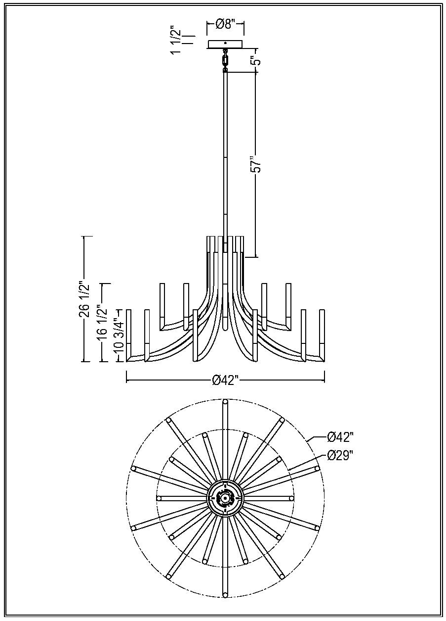 Olette 2-Tiers 20-Light 42" Integrated LED Grand Chandelier