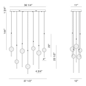 Barletta 12-Light 38" Integrated LED Multi Drop Chandelier