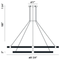 Admiral 2-Tiers 2-Light 62" Integrated LED Grand Chandelier