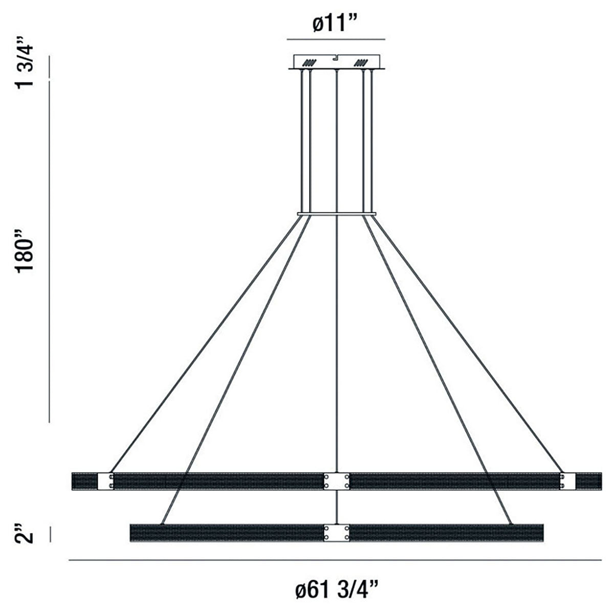 Admiral 2-Tiers 2-Light 62" Integrated LED Grand Chandelier